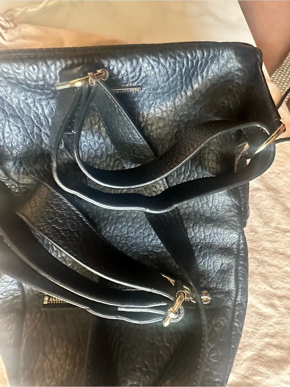 Rebecca Minkoff Julian Black Leather Backpack with Gold-Tone Hardware